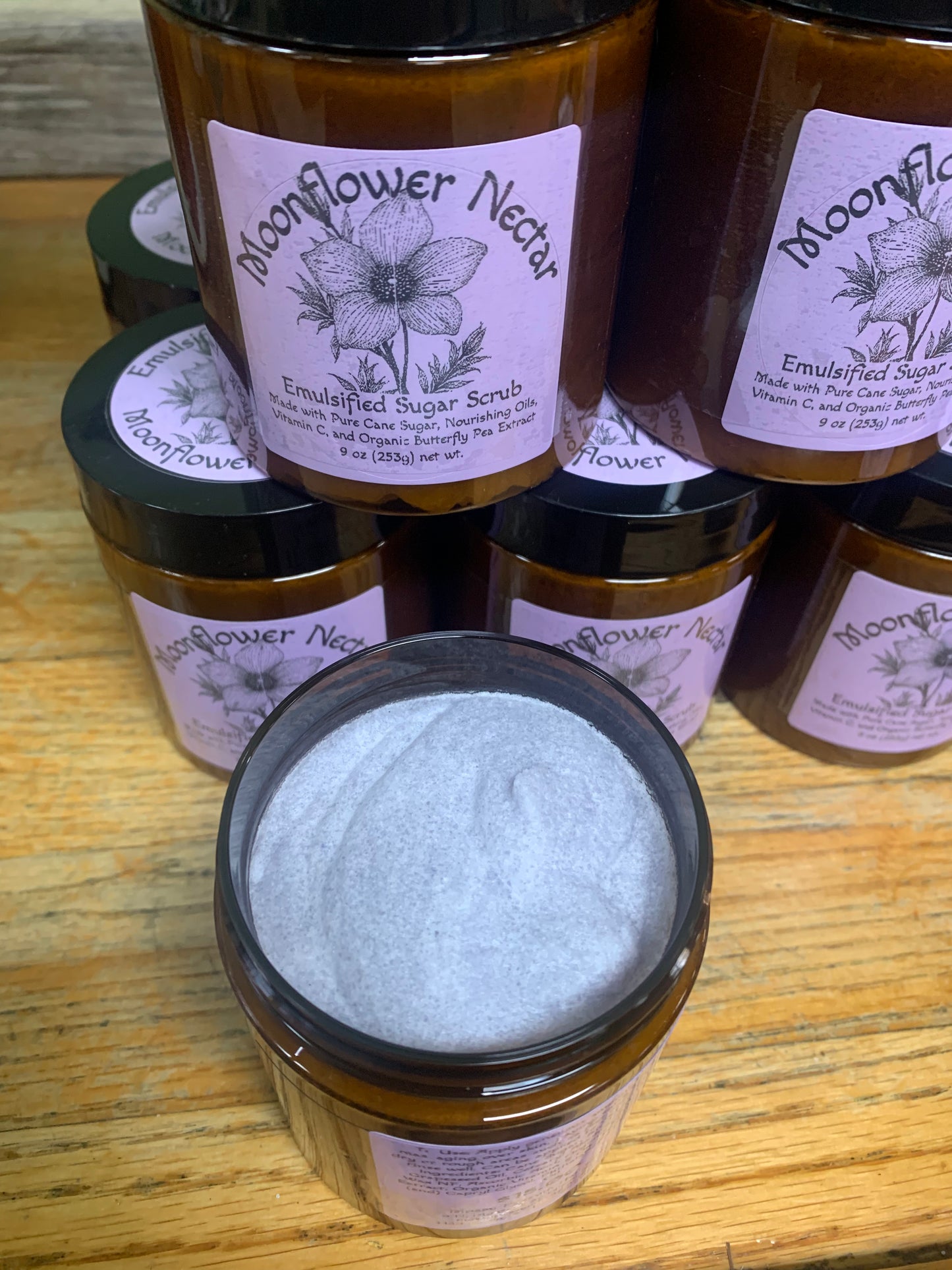 Emulsified Sugar Scrub 9oz- Moonflower Nectar