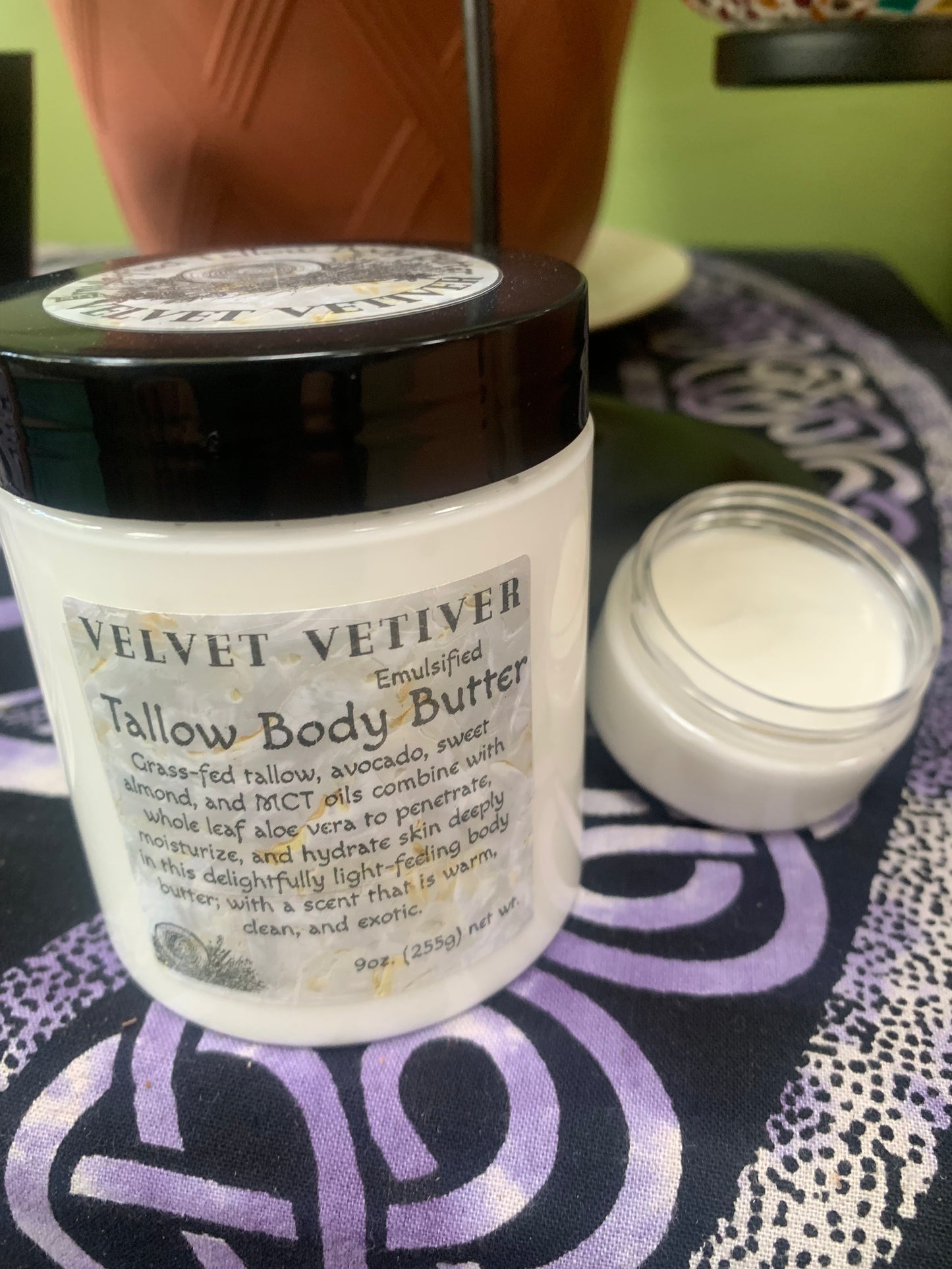 Emulsified Tallow Body Butter- Velvet Vetiver 9oz