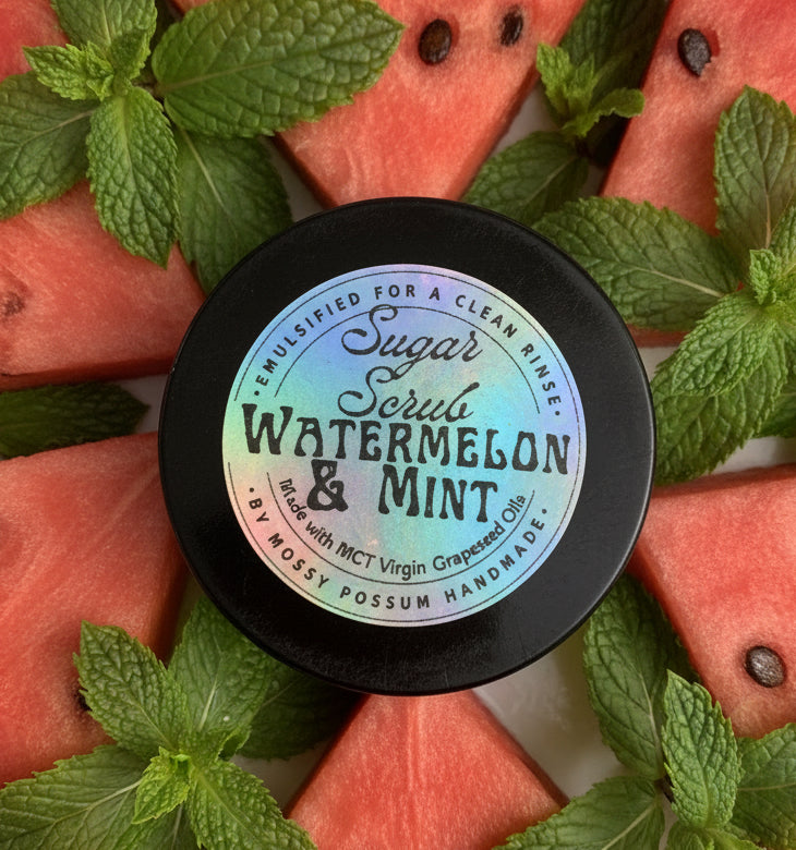 Emulsified Sugar Scrub- Watermelon & Mint 8oz