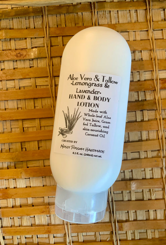 Aloe Vera & Tallow Lotion- Lemongrass and Lavender