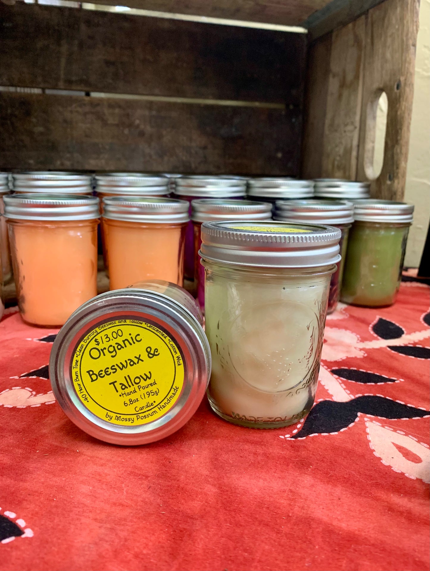 Candle- Organic Beeswax & Tallow, Unscented