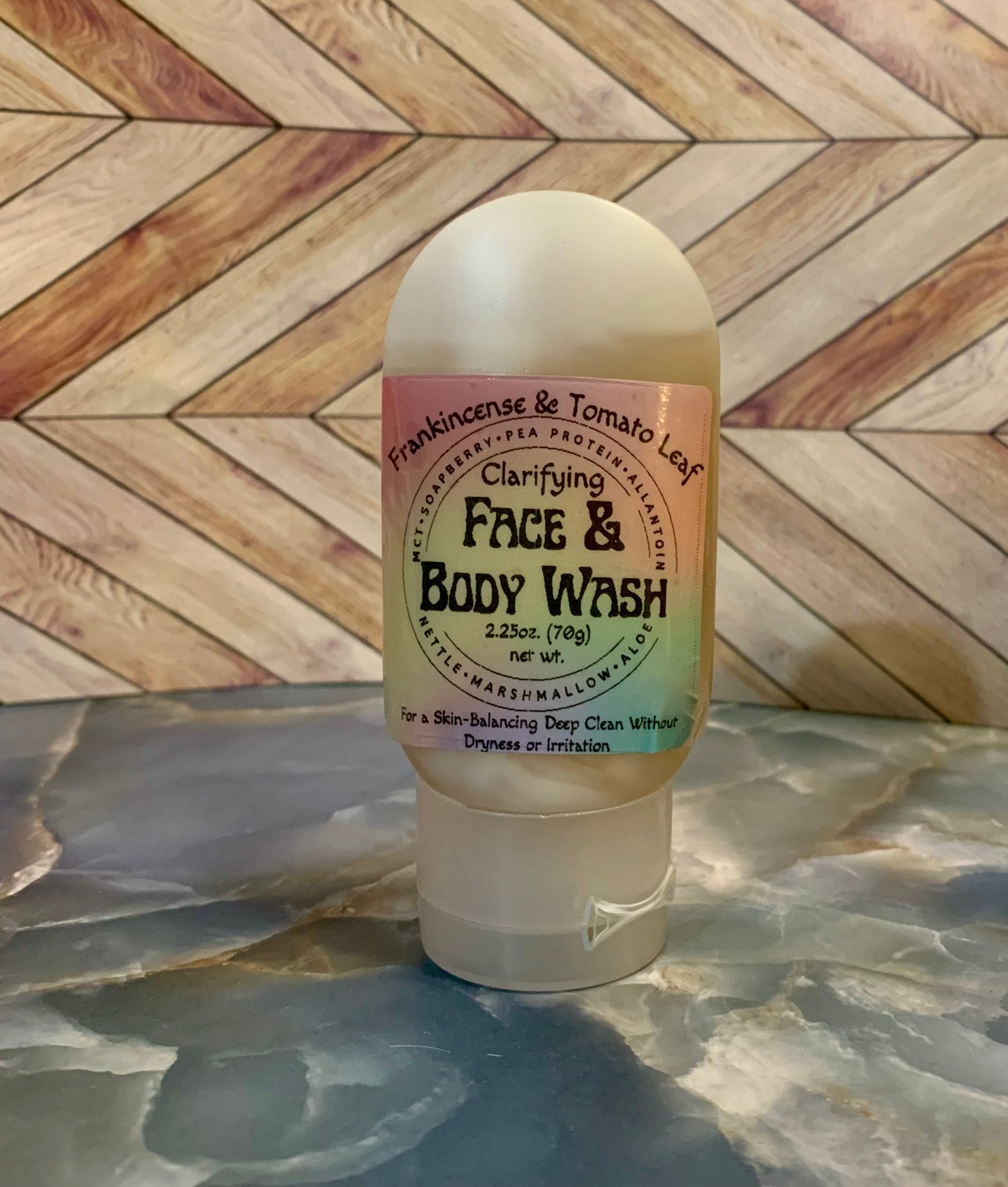 Clarifying Face & Body Wash Frankincense & Tomato Leaf 2.25oz