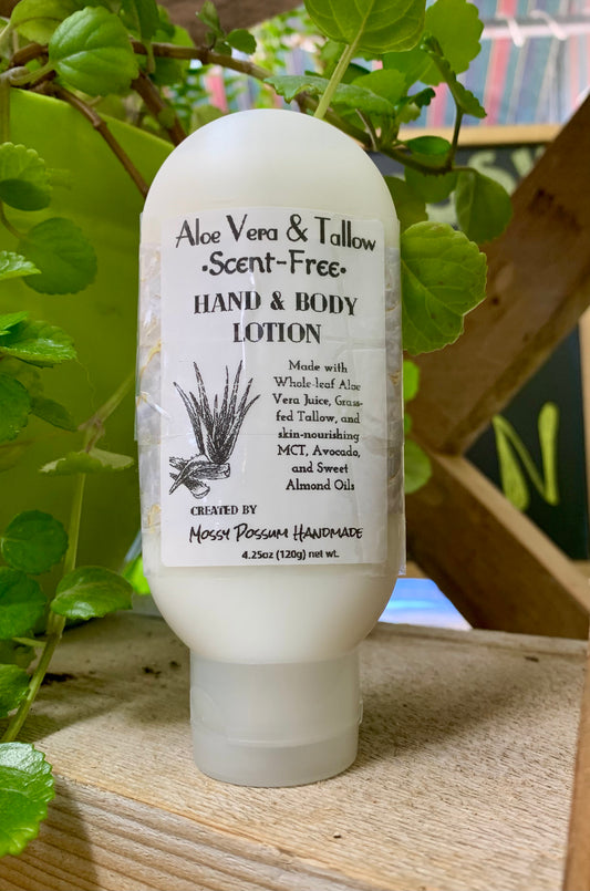 Aloe Vera & Tallow Lotion, Unscented 4.25oz