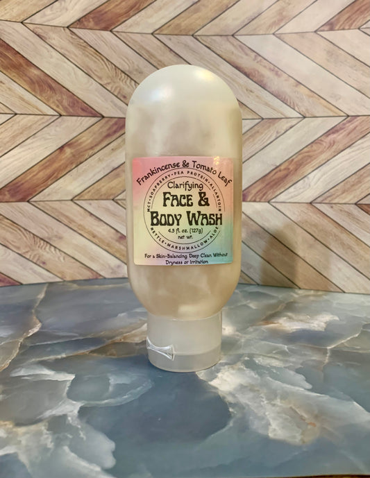 Clarifying Face & Body Wash Frankincense & Tomato Leaf 4.5oz